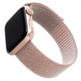 FIXED Nylon Strap na Apple Watch 42/44/45/49 mm - růžově zlatý