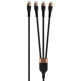 Kabel WG 3v1 USB-C/Micro USB, Lightning, USB-C, 100 W, 1,5 m (11623) černý/zlatý - rozbaleno - 24 měsíců záruka