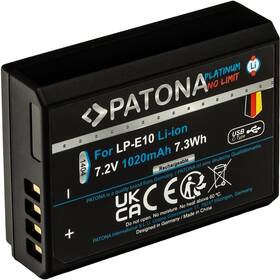 Baterie PATONA pro foto Canon LP-E10 1020mAh Li-Ion Platinum, USB-C (1404)