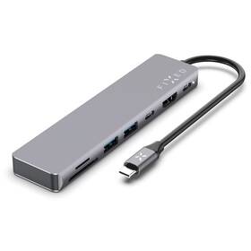 USB Hub FIXED USB-C/2x USB 3.2, HDMI, USB-C, USB-C PD 87W, SD, Micro SD (FIXHU-CAD-GR) šedý