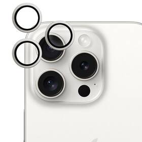 Tvrzené sklo Epico Aluminium Lens Protector na Apple iPhone 15 Pro/15 Pro Max (81312152100001) stříbrné
