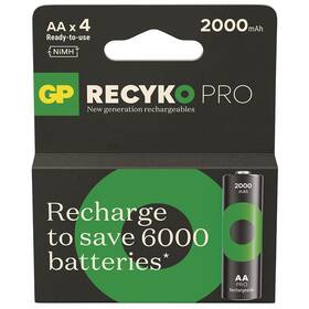 Baterie nabíjecí GP ReCyko Pro AA (HR6), 4 ks (B26204)