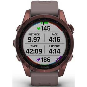 GPS hodinky Garmin fenix 7S PRO Sapphire Solar - Titan Dark Bronze/Gray Silicone Band (010-02539-29)
