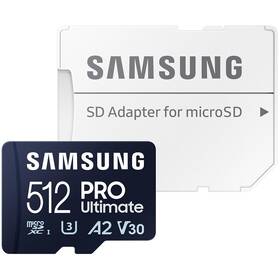 Paměťová karta Samsung Micro SDXC PRO Ultimate 512GB UHS-I U3 (200R/130W) + SD adaptér (MB-MY512SA/WW)