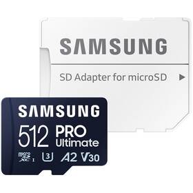 Paměťová karta Samsung 512GB UHS-I U3 (200R/130W) + SD adaptér 

