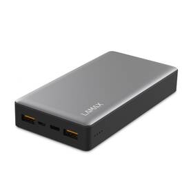 Powerbank LAMAX 20 000 mAh, USB-C PD, QC 3.0 (LM20000FC) stříbrná