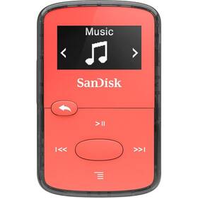 MP3 přehrávač SanDisk Clip Jam 8GB (SDMX26-008G-E46R) červený