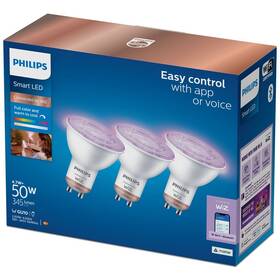 Chytrá žárovka Philips Smart LED 4,7 W, GU10, RGB, 3 ks (929002448436)