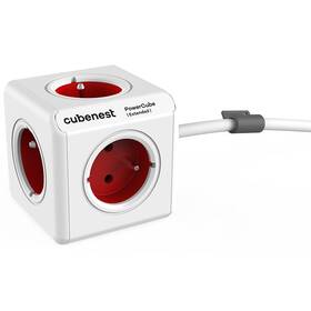 Kabel prodlužovací CubeNest Powercube Extended, 5x zásuvka, 1,5 m (PC320RD) bílý/červený
