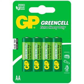 Baterie zinkochloridová GP Greencell AA, R06, blistr 4ks (B1221)
