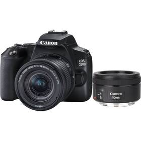 Digitální fotoaparát Canon EOS 250D + 18-55 IS STM + 50f/1.8 STM (3454C013) černý
