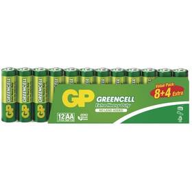 Baterie zinkochloridová GP Greencell AA (R6), 12 ks (B1220F)