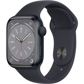 Chytré hodinky Apple Watch Series 8 GPS 41mm pouzdro z temně inkoustového hliníku - temně inkoustový sportovní řemínek (MNP53CS/A)