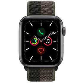 Chytré hodinky Apple Watch SE GPS + Cellular, 40mm pouzdro z vesmírně šedého hliníku - tornádově šedý / šedý provlékací sportovní řemínek (MKR33HC/A)