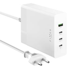 Nabíječka do sítě FIXED Charging Station 3xUSB-C/ 1xUSB-A, GaN, PD 3.0, 200 W bílá barva
