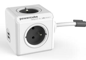 Kabel prodlužovací Powercube Extended USB, 4x zásuvka, 2x USB, 3m bílý