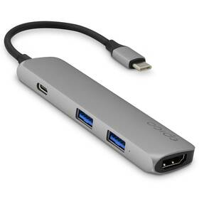 USB Hub Epico USB-C/4K HDMI, USB-C 3.0 PD 60W, 2x USB (9915111900012) šedý