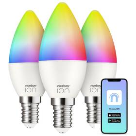 Chytrá žárovka Niceboy ION SmartBulb RGB E14, 6W, 3 ks (SC-E14-6W-triple-pack)
