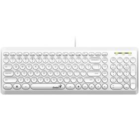 Klávesnice Genius Slimstar Q200, CZ/SK layout bílá barva
