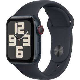 Chytré hodinky Apple Watch SE 2023 GPS + Cellular 40mm pouzdro z temně inkoustového hliníku - temně inkoustový sportovní řemínek - M/L (MRGA3QC/A)