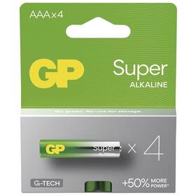 Baterie alkalická GP Super AAA (LR03), 4 ks (B01114)