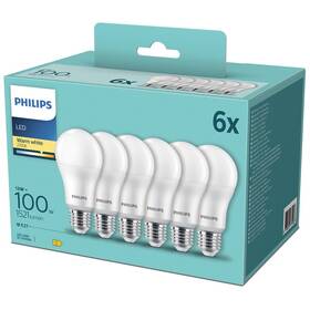 Žárovka LED Philips klasik, 13W, E27, teplá bílá, 6ks (8718699775568)