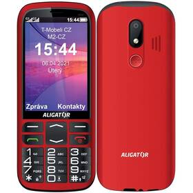 Mobilní telefon Aligator A830 Senior + stojánek (A830R) červený