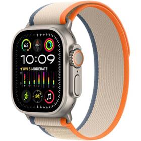 Chytré hodinky Apple Watch Ultra 2 GPS + Cellular, 49mm pouzdro z titanu - oranžovo-béžový trailový tah - S/M (MRF13CS/A)
