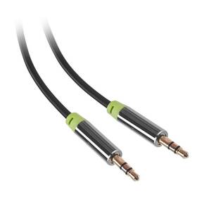 Kabel GoGEN Jack 3,5mm, 3m, pozlacené konektory (GOGJACK300MM01) černý - rozbaleno - 24 měsíců záruka