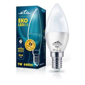 Žárovka LED ETA EKO LEDka svíčka 7W, E14, teplá bílá (C37W7WW)
