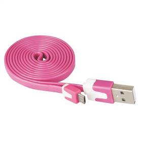 Kabel EMOS Wirez USB/micro USB, 1 m růžový