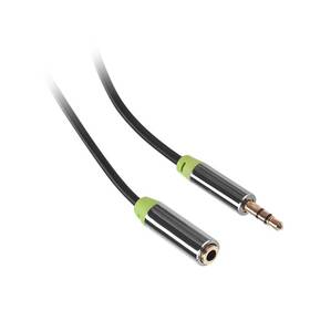 Kabel GoGEN Jack 3,5mm,  2,5m, prodlužovací, pozlacené konektory (GOGJACK250FM01) černý - zánovní - 24 měsíců záruka