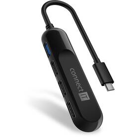 USB Hub Connect IT USB-C/USB 3.2, 3x USB 2.0 (CHU-5000-BK) černý