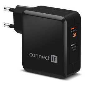 Nabíječka do sítě Connect IT 2x USB (3,4A), s funkcí rychlonabíjení QC 3.0 (CWC-3010-BK) černá