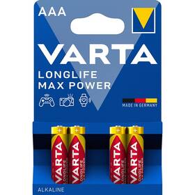 Baterie alkalická Varta Longlife Max Power AAA, LR03, blistr 4ks (4703101404)