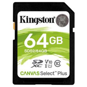 Paměťová karta Kingston Canvas Select Plus SDXC 64GB UHS-I U1 (100R/10W) (SDS2/64GB) - zánovní - 24 měsíců záruka