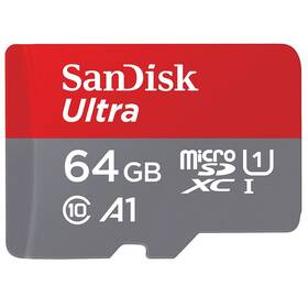 Paměťová karta SanDisk Micro SDXC Ultra Android 64GB UHS-I U1 (120R/20W) + adapter (SDSQUA4-064G-GN6MA)
