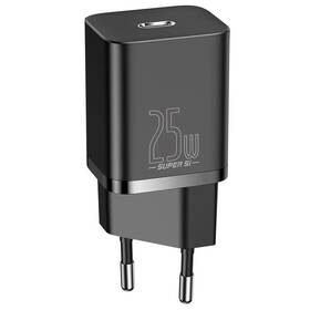 Nabíječka do sítě Baseus Super Si USB-C 25W + USB-C kabel 1m (TZCCSUP-L01) černá
