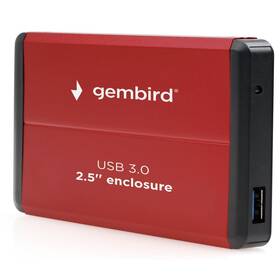 Box na HDD Gembird pro 2.5” zařízení, USB 3.0, SATA (HDP05243G) červený