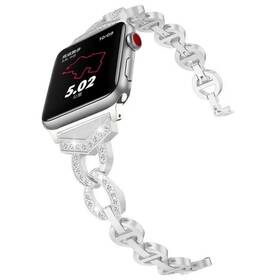 Řemínek WG crystal, kovový, na Apple Watch 38/40/41 mm (10633) stříbrný