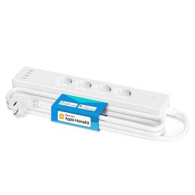 Kabel prodlužovací Meross Smart WiFi Smart Strip (HomeKit), 4× zásuvka, 4× USB, 1,8 m (MSS425FHKEU) bílý