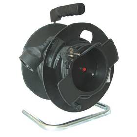 Kabel prodlužovací na bubnu Solight 1 zásuvka, 25m, 3x 1,5mm2 (PB11) černý