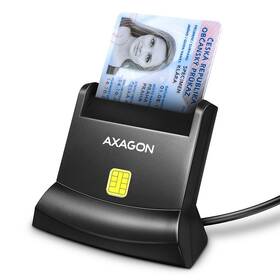 Čtečka eObčanek Axagon USB-A StandReader, 1,3m černá barva
