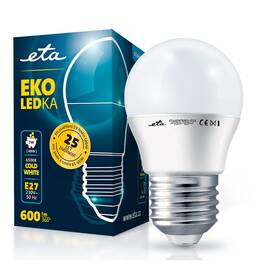 Žárovka LED ETA EKO LEDka mini globe 7W, E27, studená bílá (ETAG45W7CW01)