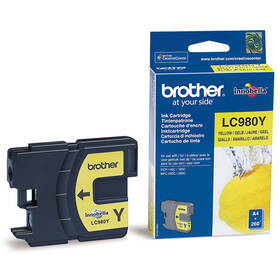Inkoustová náplň Brother LC-980Y, 260 stran (LC980Y) žlutá
