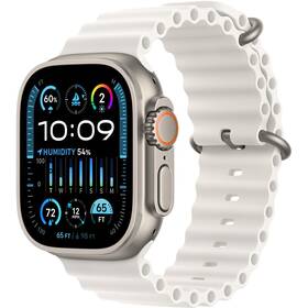 Chytré hodinky Apple GPS + Cellular, 49mm pouzdro z titanu - bílý oceánský řemínek (MREJ3CS/A) - rozbaleno - 24 měsíců záruka
