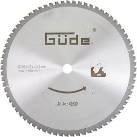 Kotouč pilový Güde HM 355x25,4x72Z 
