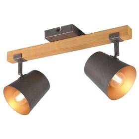 Bodové svítidlo TRIO Bell, 2x E14 (TR 801900267) dřevo/kovové