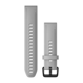 Garmin QuickFit 20mm, silikonový, šedý, černá přezka