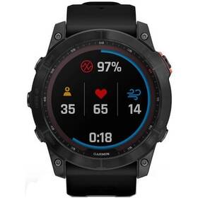 GPS hodinky Garmin fenix 7X PRO Solar - Gray/Black Silicone Band (010-02541-01)